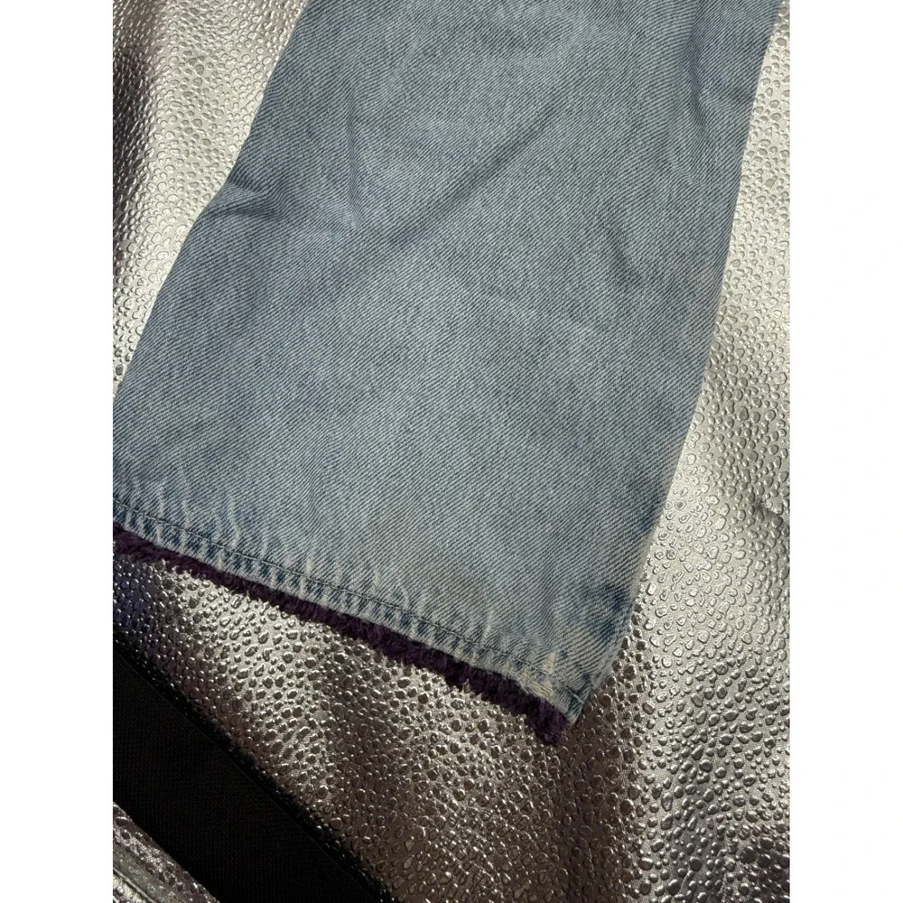 OshKosh B'gosh Wide Jeans Girls‎ 6X Blue Embroidered Butterfly Ripped Y2K FLAWED